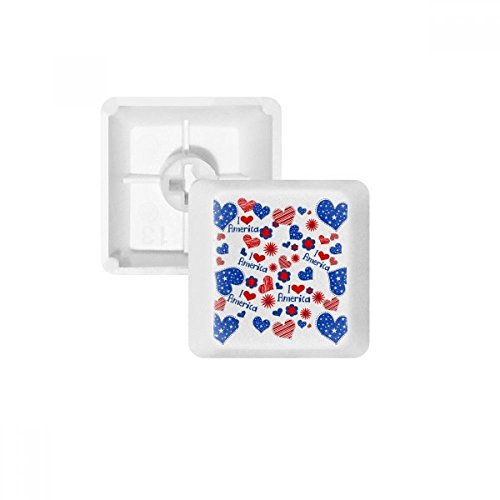 OFFbb Etats-Unis Amour de Fleur de Coeur fête Motif pbt keycaps pour Clavier mécanique Blanc OEM Pas de Marque Imprimer