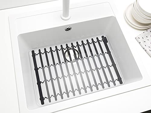 Brabantia Extendable Dish Drying Mat (Dark Gray) Silicone Washing Up Dish Draining Tray, Heat Resistant by Brabantia - Image 3