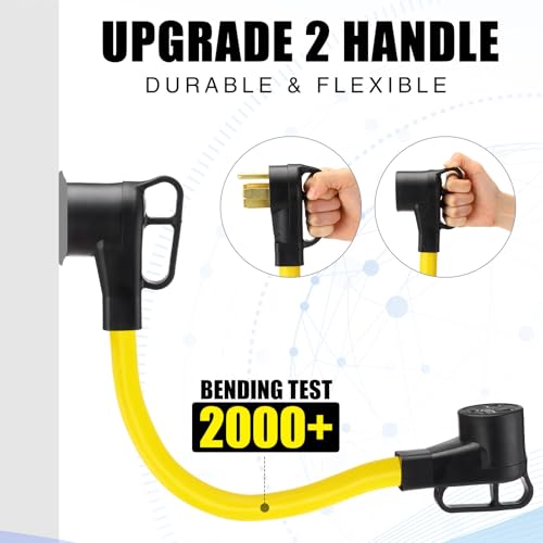 Image of Tellegloww 3ft NEMA 14-50P to 6-50R 50Amp 6 AWG Welder Extension Cord 14-50P Male to 6-50R Female 50Amp 4 Prong RV Generator to 3 Prong Welder Power Adapter, STW 6 AWG /3C, ETL Listed