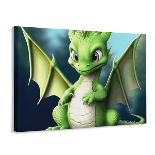 Tableau de Noël avec cadre toile tendue haute définition motif dragon