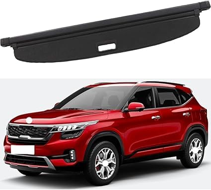 Auto versenkbare hinteren Kofferraum Paket Regal Cargo Covers per Kia Seltos, Gepäck Vorhang Privatsphäre schützendes Zubehör