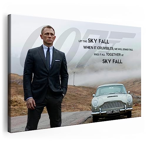 Artmazing | S-Art James Bond Leinwand Wandbild XXL | Coole Wandbilder für Wohnzimmer
