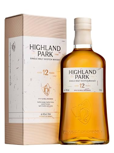 Highland Park 12 Year Old - Island Single Malt Scotch Whisky - Distillery Bottling - (70CL / 40% ABV)