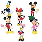 FRÖHLICHE ATMOSPHÄRE: Einfache Dekoration für Geburtstagsfeiern zwischen Jungen und Mädchen. Die lebensechten Mickey Figuren lassen sich ganz einfach auf der Torte dekorieren, um eine fröhliche Atmosphäre zu schaffen.