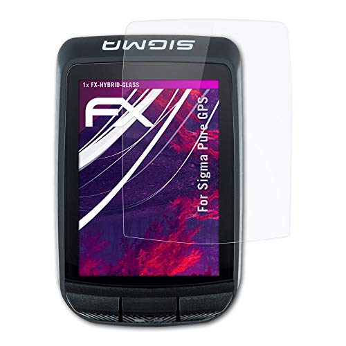 atFoliX Lámina Protectora de plástico Cristal Compatible con Sigma Pure GPS Película Vidrio, 9H Hybrid-Glass FX Protector Pantalla Vidrio Templado de plástico