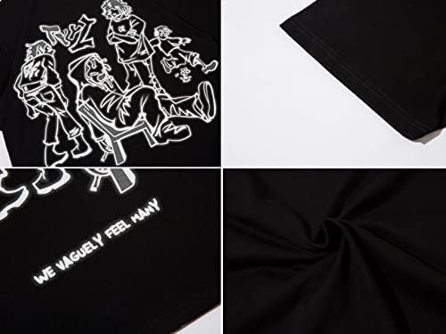 Aelfric Eden Graphic Tees Y2k Cartoon Printed Womens Oversized T Shirt Vintage Tees Men Unisex Aesthetic Streetwear Shirts