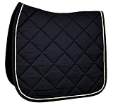  TIM´S Equestrian - Mantilla de Doma para Caballo, Color Negro y Dorado