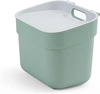 Curver Ready to Collect 5L Sorting Bin - Can Be Used in Compost - with Wall Holder for Wall or Door - Kitchen, Bathroom, Laundry Room - 100% Recycled - Green
