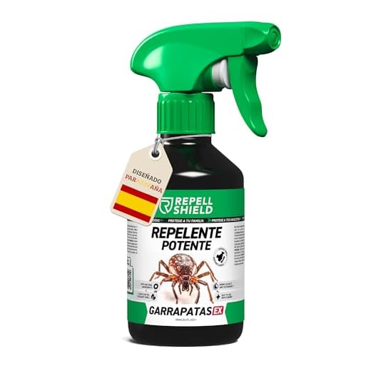 RepellShield Spray Repelente Garrapatas Humanos, Ropa, Piel, Colchón, Monte, Campo - 250ml - Repelente Pulgas Humanos para Hogar y Jardín - Repelente Mosquitos Tropical - Alternativa al Insecticida