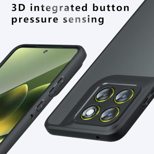 Image of Matte PC+TPU Phone Case with Motorola Moto edge 70 Fusion 5G, Black | Anti-Fingerprint Finish, 2.4m Drop Protection, Anti-Drop Airbags, Shock Absorption, Skin-Friendly Feel