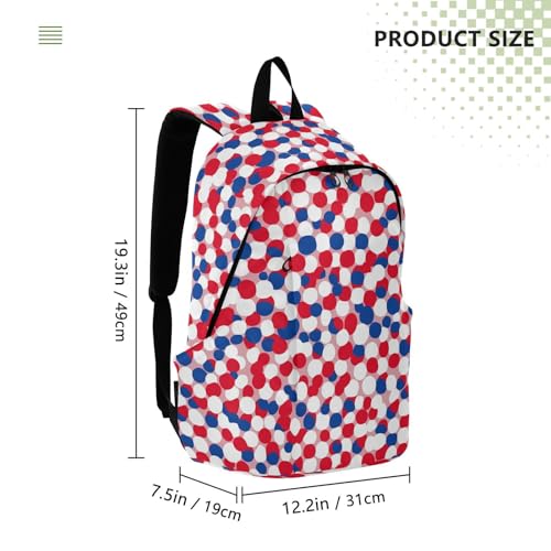 ALAZA Red Blue White Polka Dots Backpack Laptop Notebook Bag College Bag Bookbag Casual Travel Trip Daypack for Women Men Fits 15.6 Laptop3