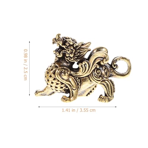 Estatuas Feng Shui de Latón Kylin 2 Piezas miniatura 6