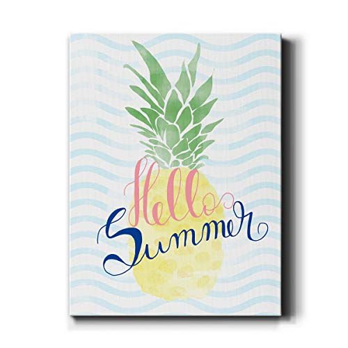 Renditions Gallery Hello Summer Wall Art, Premium Gallery Wrapped Canvas Decor, Ready to Hang, 12 in H x 8 in W, Made in America Print