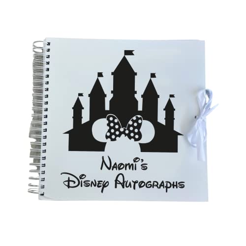 Personalised Disney Autographs Scrapbook, Mickey Minnie Mouse Disney Holiday Memory Book Keepsake Gift (Minnie Mouse)