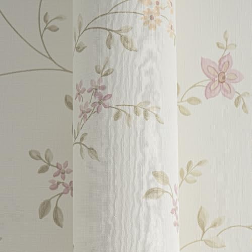 A.S. Création Maison Charme Vliestapete mit floralem Muster Blümchen 0,53 x 10,05 m – Creme, Grün, Bunt – Blumentapete Made in Germany – 937701