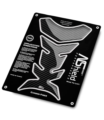 NShield Motorcycle Tank Pad Gas Tank Protector 3D Motorcycle Tank Sticker Protector Decal Gas Oil Fuel Tank Pad Protector for Suzuki Kawasaki Honda Yamaha Ducati BMW - Carbon Fiber Look