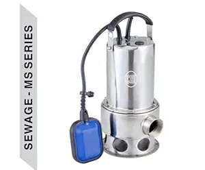 CRI Sewage pump (stainless steel/corrosion resistant) 0.75 HP with float switch,(1.5 inch) delivery,(6.8m head),10 m cable