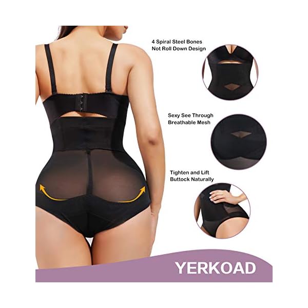 YERKOAD-Shapewear-for-Women-Waist-Trainer-Tummy-Control-Butt-Lifter-Panties-Hi-Waist-Short-Stomach-Body-Shaper-Cincher-Girdle YERKOAD Shapewear for Women Waist Trainer Tummy Control Butt Lifter Panties Hi-waist Shorts Stomach Body Shaper Cincher Girdles (XX-Large, Black)