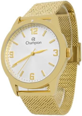 Relogio Feminino Champion Aço Inoxidavel Dourado Mostrador Branco...