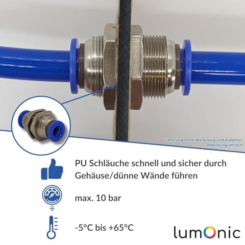 Tuyau PU raccord de cloison 6mm connecteur pneumatique air comprimé - 5
