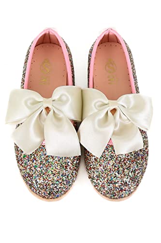 Girls Glitter Dress Shoes Sequin Mary Jane Footwear Flat Pumps3
