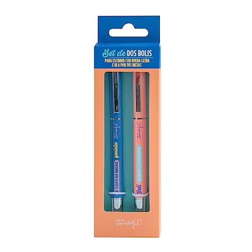 Mr.Wonderful Set de 2 bolis para escribir con buena letra e ir a por tus metas