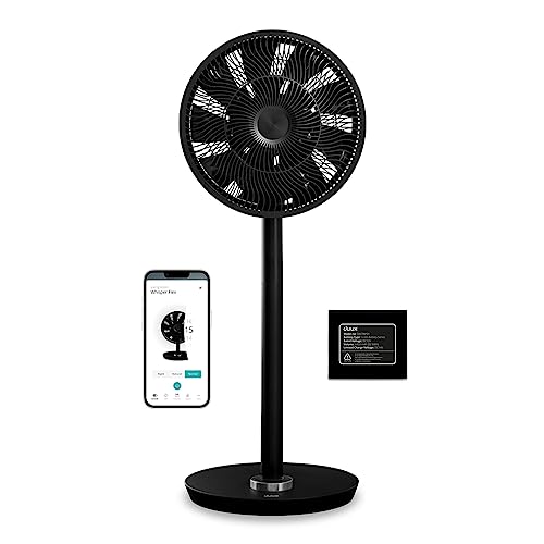 Duux Whisper Flex Noir - Ventilateur silencieux sur pied - Ventilateur sur pied avec télécommande - Minuterie incluse 26 vitesses - Ventilateur AVEC batterie - Ideal pour chambre ou maison