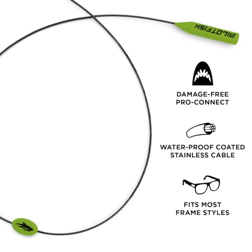 Image of Pilotfish Wire Sunglasses Strap, No-Tail Eyewear Retainer for Glasses, Secure Eyeglass Holder for Sports and Outdoors