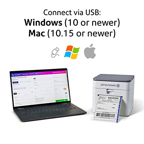 Pitney Bowes Wireless Shipping Label Printer With Built-In Scale, Quality And Trust, Pitneyship™ Cube, Dimensioning Tool, Automatic Label Cutter, Thermal Printing Technology #TOP4