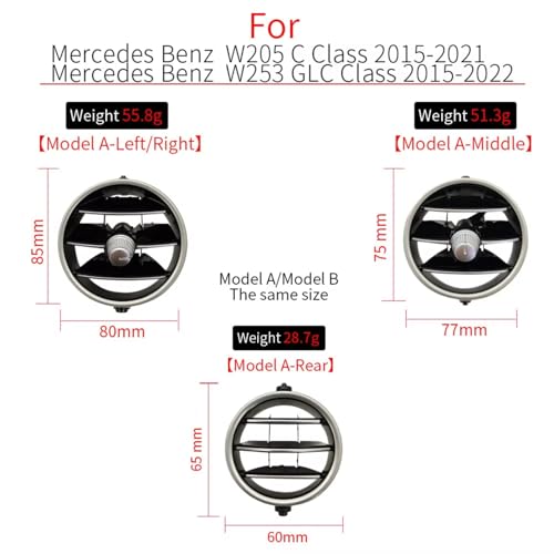 Rejilla de aire acondicionado HILLAR para salpicadero central de Benz Clase C W205 4