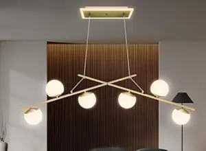 Smartway Smart Nora Linear LED Chandelier for Living Room, Dining Room, Bedroom | Smart Voice Assist App Control and 3 Color Mode (Warm, Cold & Natural White)