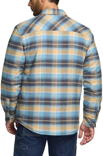 CQR Men's Plaid Flannel Shirt Jacket, Long Sleeve Soft Warm Sherpa/Quilted Lined Jacket, Outdoor Button Up/Zip-Front Jacket2