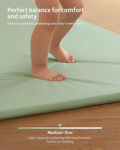 Blissful Diary WLD04X Baby Play Mat, 50X50 Thicken Foam Cushioned & Waterproof Leather Playpen Mat For Infants And Toddlers, Stylish And Just Wipe-Clean Crawling Mat For Babyplay On Floor thumb #2