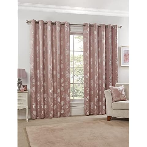 Emma Barclay Blush Pink Jacquard Curtains Cover
