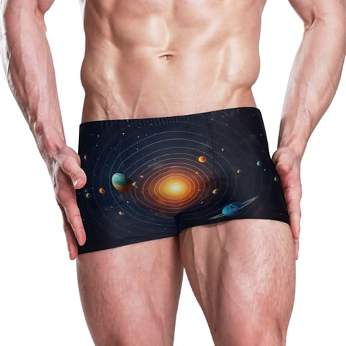 Space Galaxy Solar System NASA Mens Swim Trunk Swimwear Bathing Suit Swim Brief Square Leg Board Short S S04007832