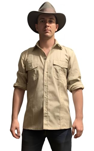 Indiana Jones Chemise Safari Outback Raiders Kaki, kaki, 38