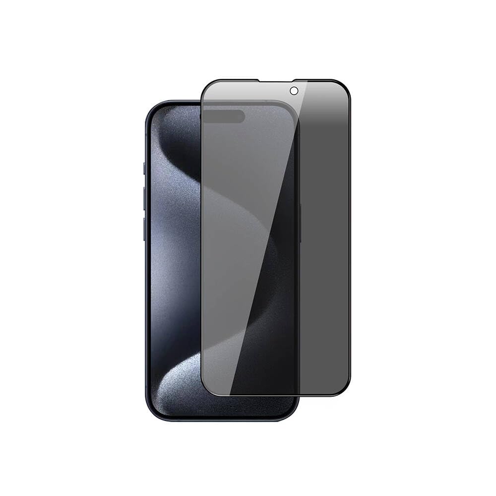 Zore Apple ile uyumlu iPhone 15 New 5D Privacy Temperli Ekran Koruyucu Siyah