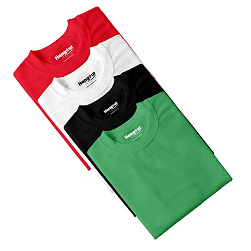 Image of Hangout Hub HH87 Tshirt for Boy's | Regular Fit | Super Combed Cotton Kids T-Shirt | Solid Plain Tees | Round Neck T Shirt | Half Sleeves |Pack of 2 | 3 | 4 | 5 |6