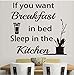 Kuchnia naklejka ścienna 'Sleep in The Kitchen' cytat powiedzenia winylowe naklejki ścienne sok pomarańczowy dekoracyjne naklejki ścienne 57 x 54 cm