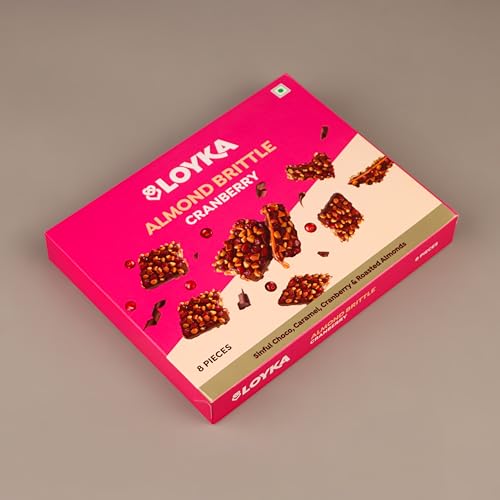 Image of Loyka Almond Brittle Cranberry - 8pcs | Premium Chocolate Gift Hamper | Dark Choco, Almond & Cranberry Delight | Crunchy Nutty Indulgence
