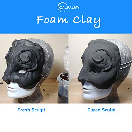 Image of Moldable Cosplay Foam Clay (Black) - High Density and Hiqh Quality for Intricate Designs | Air Dries to Perfection for Cutting with a Knife or Rotary Tool, Sanding or Shaping
