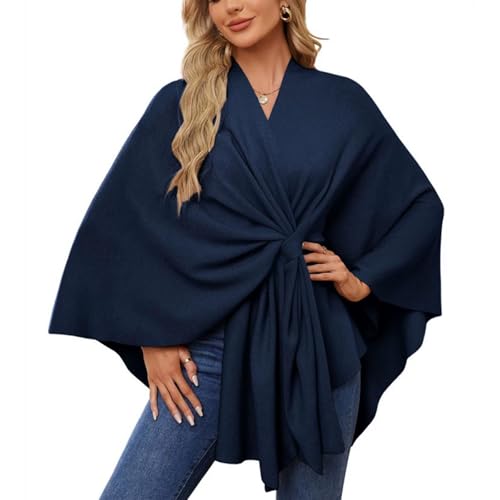 Simplifyleast Shawl Wraps for Women, Elegant Shawl Wraps Soft Open Front Poncho Sweater for Spring Fall Winter