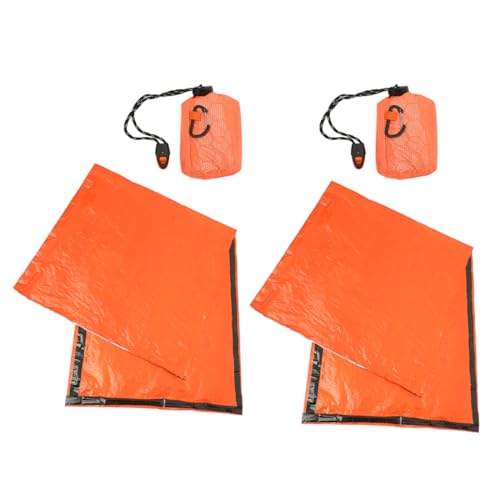 Abaodam 2pcs Emergency Survival Lightweight Bivy Sack with Handy Storage Bag for Camping Hiking and Outdoor Adventures