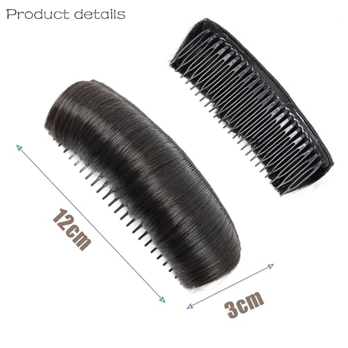 4 peças de coque de cabelo invisível falso grampo de cabelo para aumentar volume base de cabelo maci