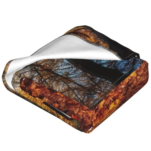 Couverture chaude pour canapé et lit : design feuilles mortes douces 152cm - 5
