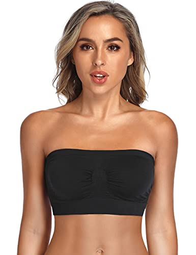 Image of Strapless Comfort Wireless Bra with Slip Silicone Bandeau Bralette Tube Top
