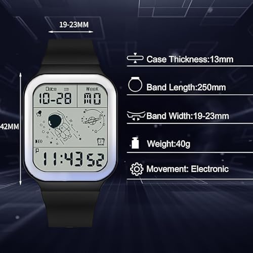 Image of Unisex Digital Sports Watch with Luminous Display Waterproof Wristwatch for Kids
