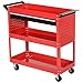 Price comparison product image DURHAND 3-Tier Tool Trolley Cart Storage Shelf Roller Cabinet DIY Box Garage Workshop with Drawer Red