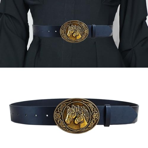 Waist Belt Punk Chain for Cowboy Cowgirl Carved Horse Buckle Retro Floral Buckle Waist Chain Sexy Belt2