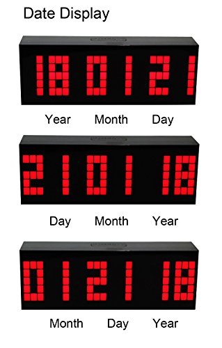 LambTown Digital Led Countdown Timer Electronic Alarm Clock with Temperature Date - Red